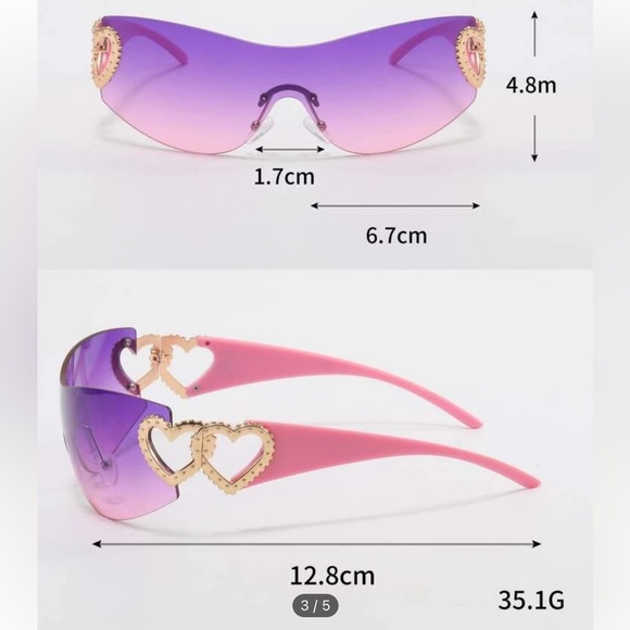 Purple/pink Y2K Sunglasses - Picture 4 of 8
